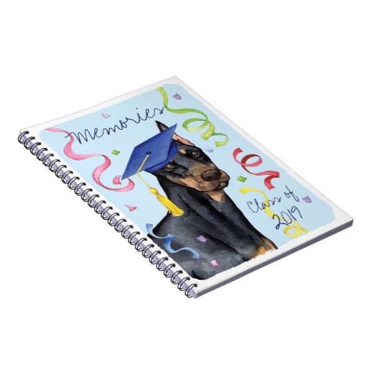 Doberman Pinscher Afstuderen Notitieboek (Rechterzijde)