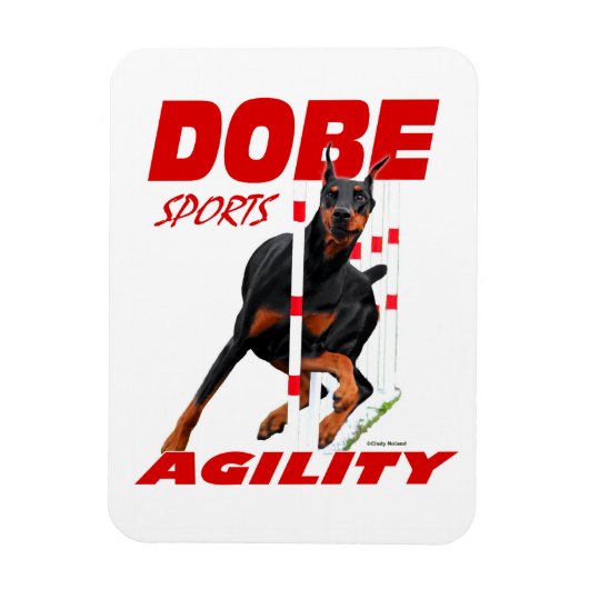 Doberman Pinscher Agility magneet (Verticaal)