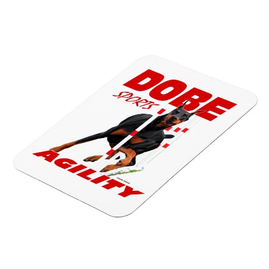 Doberman Pinscher Agility magneet (Linkerzijde)