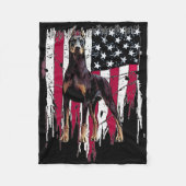 Doberman Pinscher American Flag Usa Geweldige Fleece Deken (Voorkant)