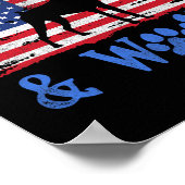 Doberman Pinscher Amerikaanse vlag VS rood en wit Poster (Hoek)