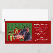 Doberman Pinscher Animal Christmas Holiday Kaart (Voorkant / Achterkant)