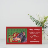 Doberman Pinscher Animal Christmas Holiday Kaart (Staand voorkant)