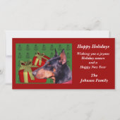 Doberman Pinscher Animal Christmas Holiday Kaart (Voorkant)