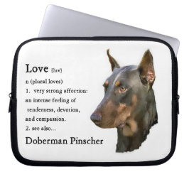 Doberman Pinscher Art Love is... Laptop Sleeve