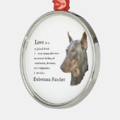 Doberman Pinscher Art Love is... Metalen Ornament (Links)