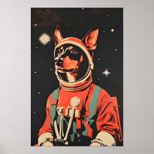 Doberman Pinscher Astronaut Poster, Doberman Poster (Voorkant)