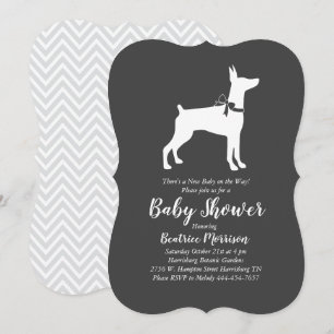 Doberman Pinscher Baby shower Gender Neutral Kaart