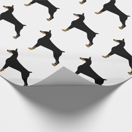 Doberman Pinscher Basic Hondenras Illustratie Cadeaupapier (Hoek)