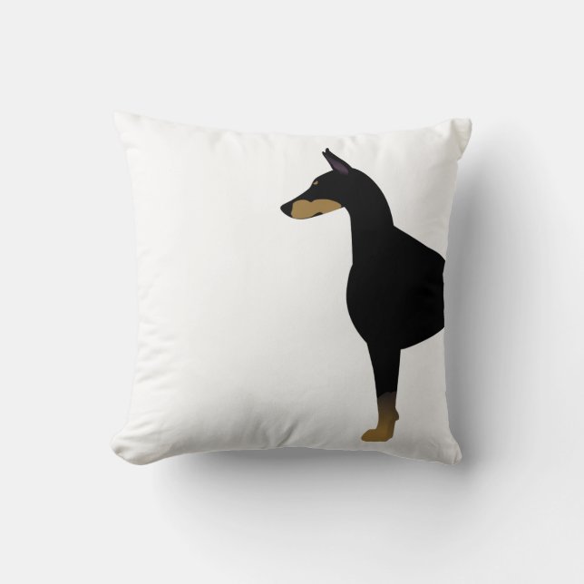 Doberman Pinscher Basic Hondenras Illustratie Kussen (Voorkant)