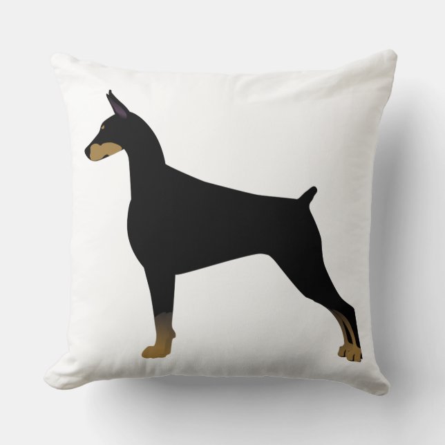Doberman Pinscher Basic Hondenras Illustratie Kussen (Voorkant)