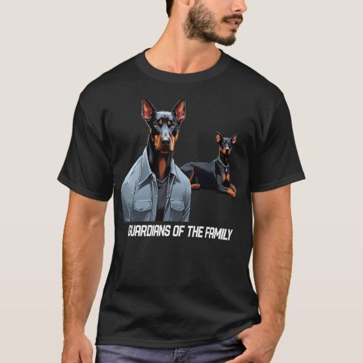 Doberman Pinscher Bewakers van het gezin T-shirt (Voorkant)