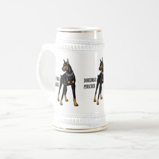 doberman pinscher bierpul (Voorkant links)