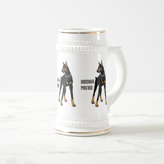 doberman pinscher bierpul (Voorkant rechts)