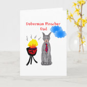 Doberman Pinscher Black - Dad Kaart (Gele Bloem)