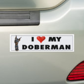 Doberman Pinscher (Black en Tan) Love Sticker (Op auto)