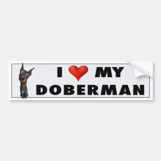 Doberman Pinscher (Black en Tan) Love Sticker (Voorkant)