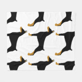 Doberman Pinscher black en tan silhouette Fleece Deken (Voorkant (Horizontaal))