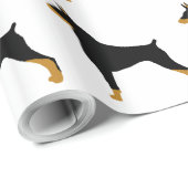 Doberman Pinscher black en tan silo.png Cadeaupapier (Rol Hoek)