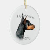 Doberman Pinscher (blk) Mam 2 Keramisch Ornament (Rechts)
