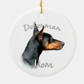 Doberman Pinscher (blk) Mam 2 Keramisch Ornament (Achterkant)
