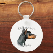 Doberman Pinscher (blk) Mam 2 Sleutelhanger (Voorkant)