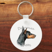 Doberman Pinscher (blk) Mam 2 Sleutelhanger (Voorkant)