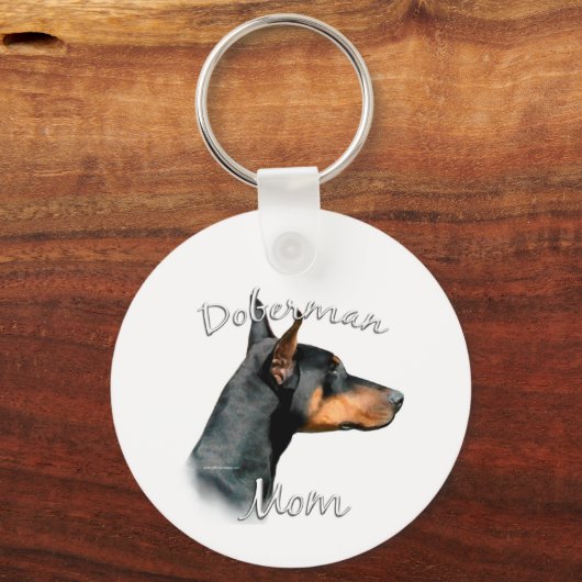 Doberman Pinscher (blk) Mam 2 Sleutelhanger (Voorkant)