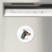 Doberman Pinscher (blk) Pa 2 Magneet (Insitu (Vaatwasser))
