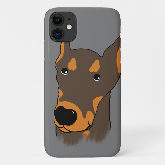 doberman pinscher Cartoon iPhone / iPad case (Achterkant)