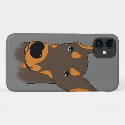 doberman pinscher Cartoon iPhone / iPad case (Achterkant (horizontaal))