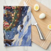 Doberman Pinscher Christmas Boat Holiday Theedoek (Quarter Fold)