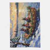 Doberman Pinscher Christmas Boat Holiday Theedoek (Verticaal)