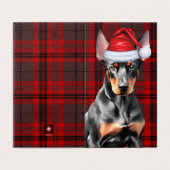 Doberman Pinscher Christmas Dog Red Holiday Plaid Kaart (Buitenkant ongevouwen)