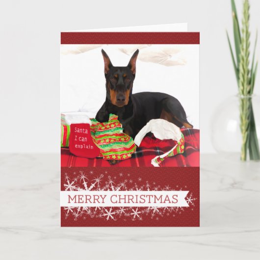 Doberman Pinscher Christmas Kaart (Voorkant)