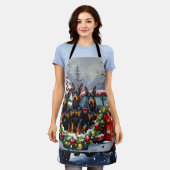 Doberman Pinscher Christmas Red Truck Holiday Schort (Gedragen)