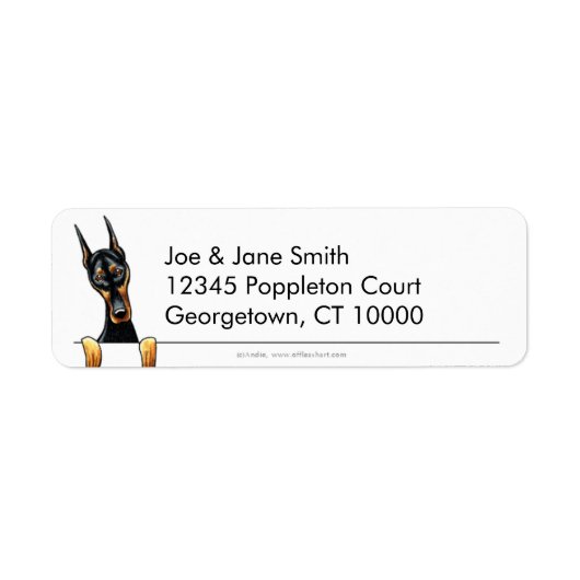Doberman Pinscher Clean in Simple Etiket (Voorkant)