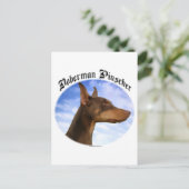 Doberman Pinscher Clouds Briefkaart (Staand voorkant)