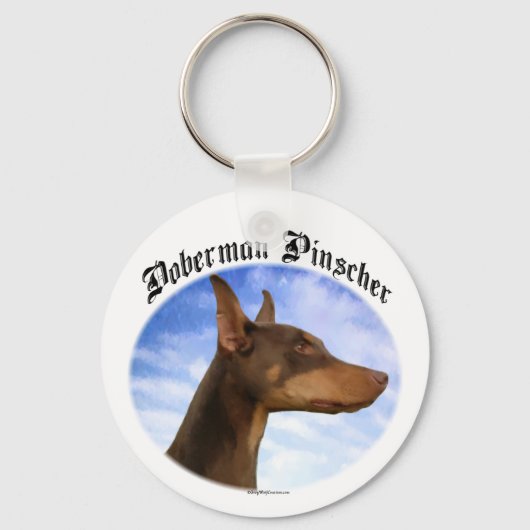 Doberman Pinscher Clouds Sleutelhanger (Voorkant)