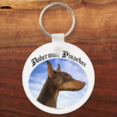 Doberman Pinscher Clouds Sleutelhanger (Voorkant)