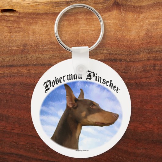 Doberman Pinscher Clouds Sleutelhanger (Voorkant)