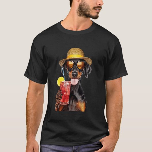 Doberman Pinscher-cocktail T-shirt (Voorkant)