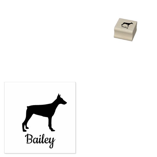 Doberman Pinscher Custom Dog Name Rubberstempel (Gestempeld)