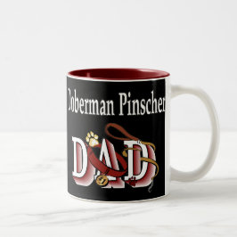 Doberman Pinscher DAD Gifts Tweekleurige Koffiemok