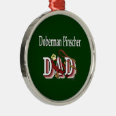 Doberman Pinscher Dad Metalen Ornament (Rechts)