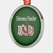 Doberman Pinscher Dad Metalen Ornament (Links)