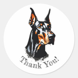 Doberman Pinscher dank u! Stickers