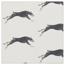 Doberman Pinscher die Dog Art Fabric runt