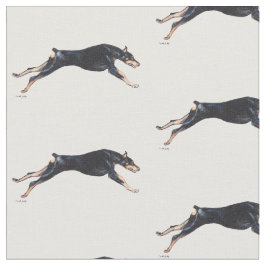 Doberman Pinscher die Dog Art Fabric runt Stof