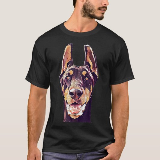 Doberman Pinscher Dobie Dog Design T-shirt (Voorkant)